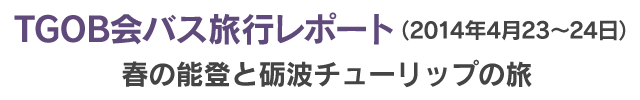 TGOB会バス旅行レポート（2014年4月23～24日）春の能登と砺波チューリップの旅