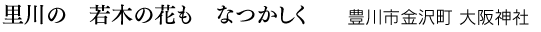 里川の 若木の花も なつかしく 豊川市金沢町 大阪神社