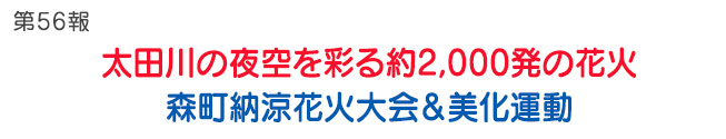 第56報 太田川の夜空を彩る約2,000発の花火 森町納涼花火大会&美化運動