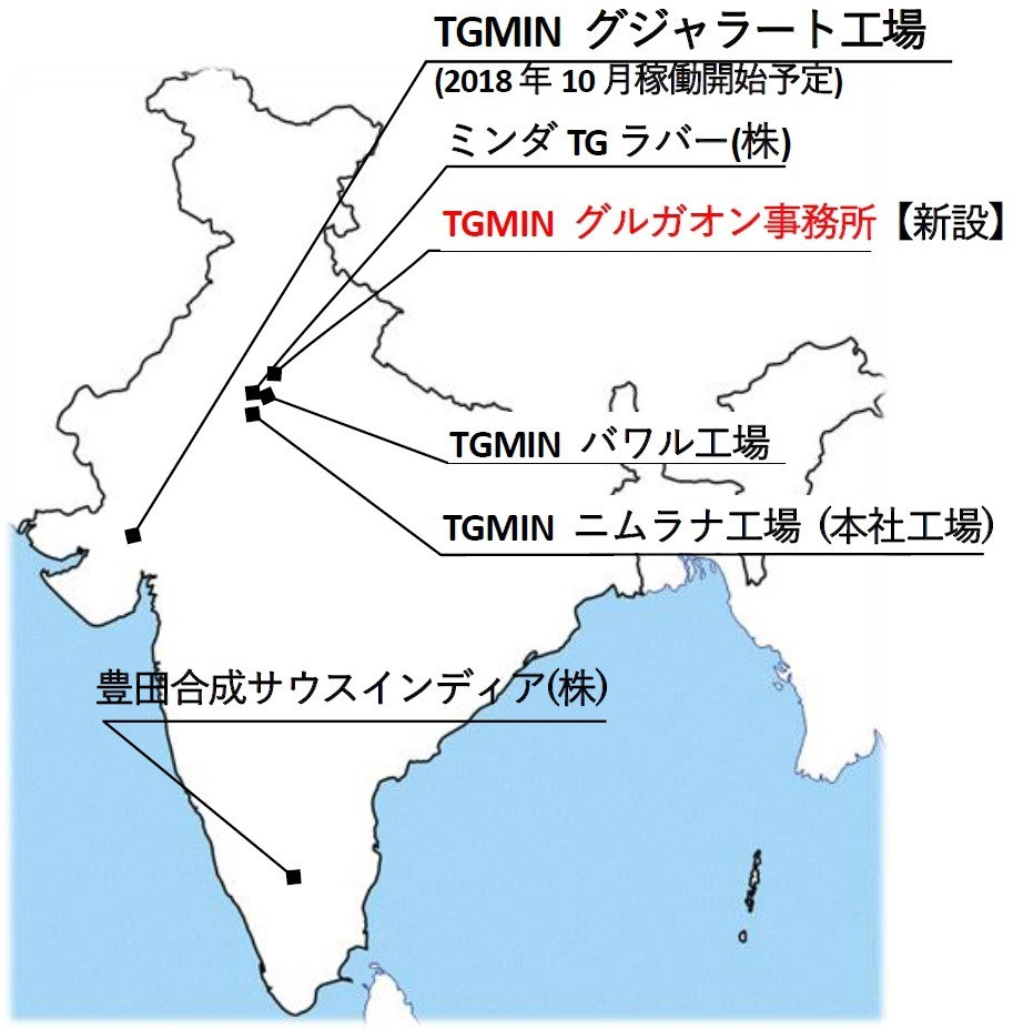 インドにおける事業体制  （3社6拠点）