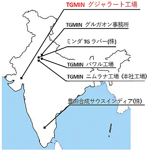 インドにおける事業体制（3社6拠点）